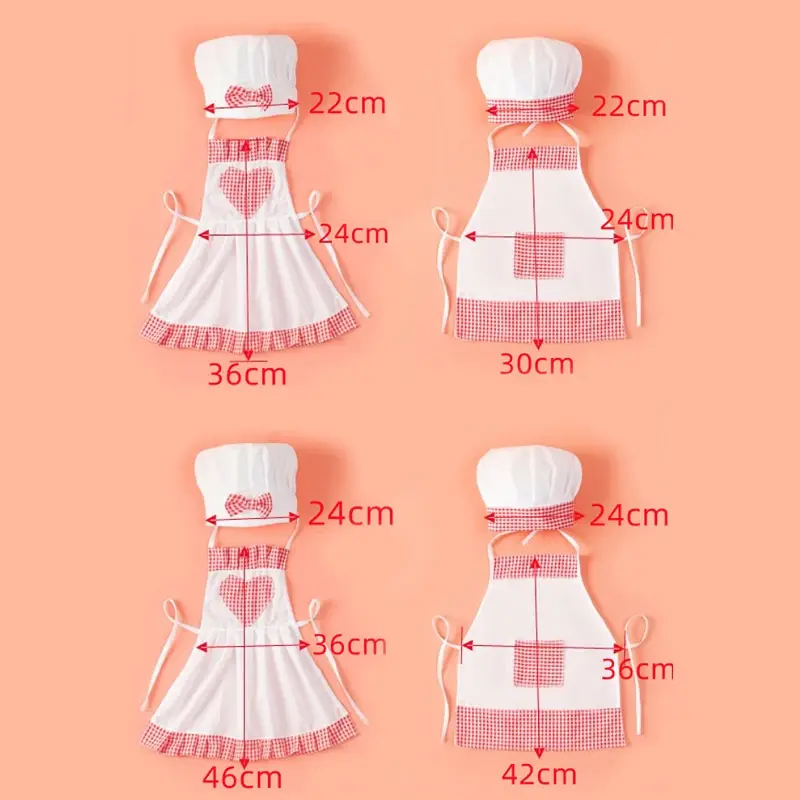2pcs/set Baby Chef Apron Hat Newborn Photography Props Kids Costumes Chef Baby Cook Costume