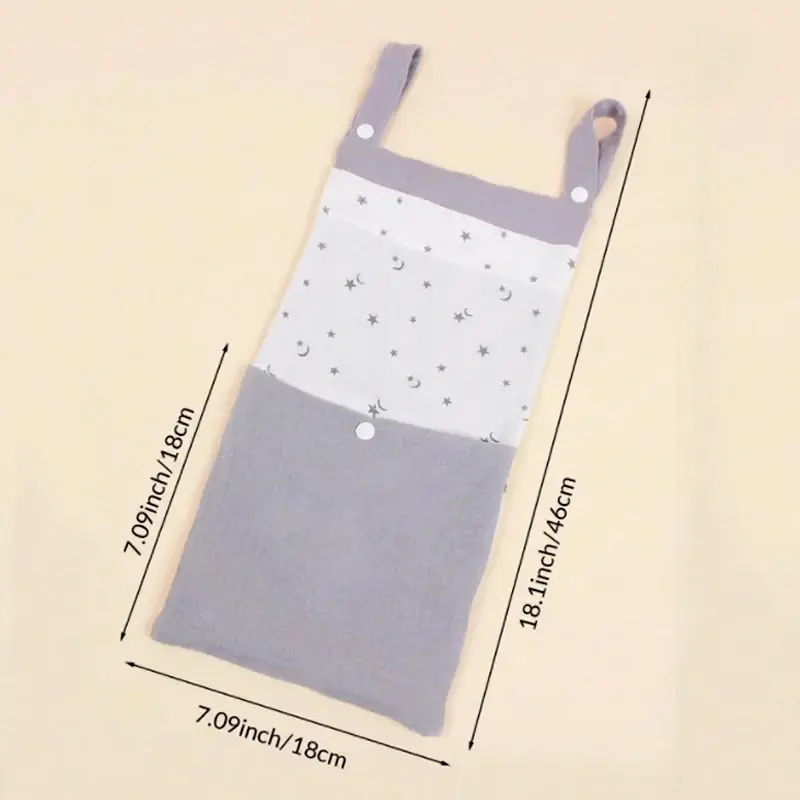 Baby Bed Hanging Storage Bags Cotton Newborn Crib Organizer Toy Diaper Pocket for Crib Bedding Set Accessories Nappy Store Bags