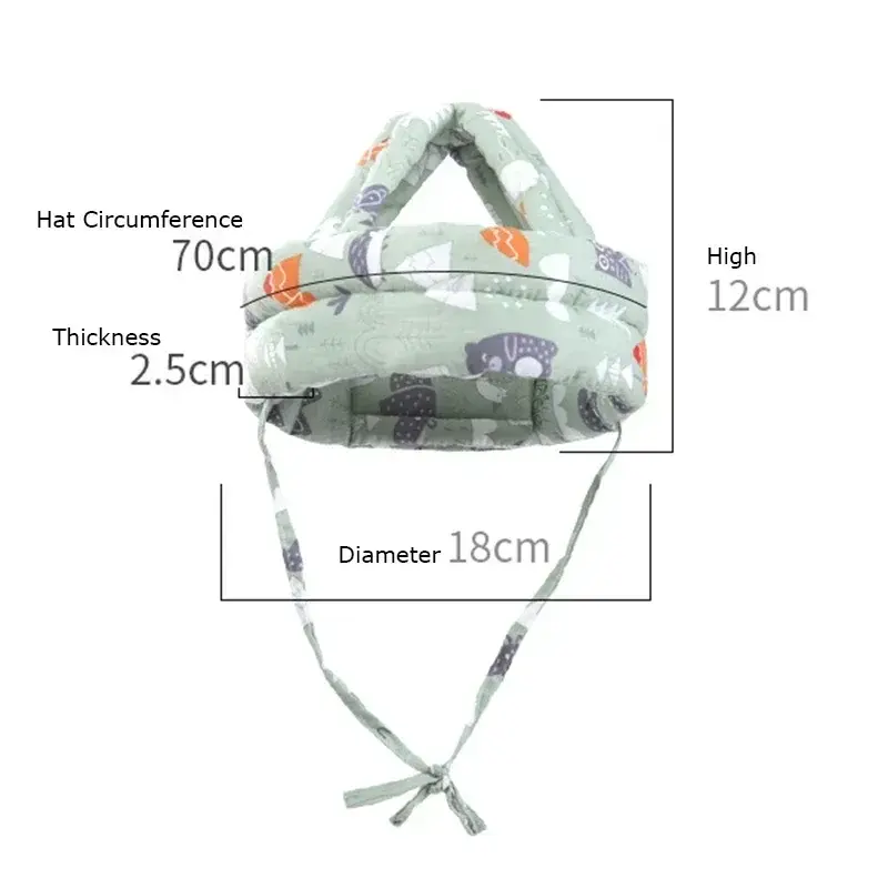 Infant Toddler Cartoon Mesh Safety Helmet Baby Kids Head Protection Hat for Walking Crawling Children Learns To Walk Bump Caps