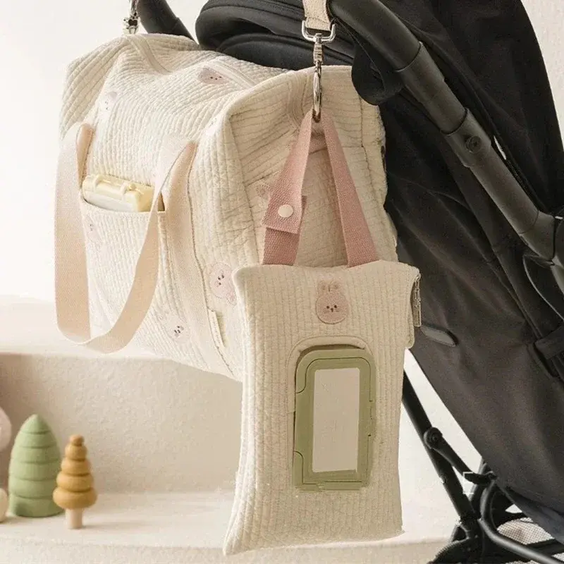 Cartoon Cute Bear Tissue Box Travel Car Portable Handheld Storage Bag Towel Cover Newborn Hanging Bag For Cart Accessories