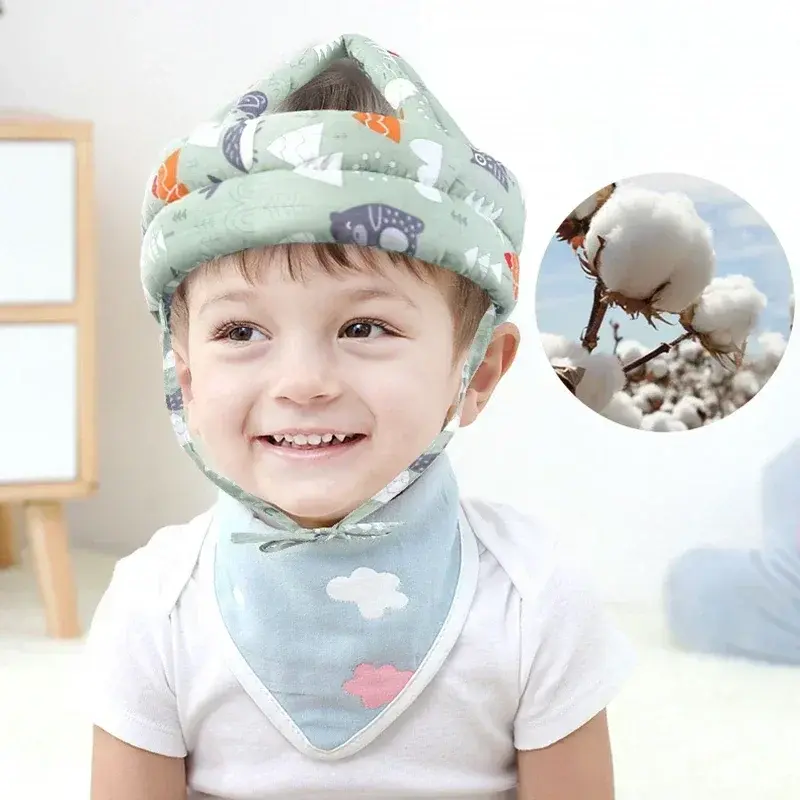 Infant Toddler Cartoon Mesh Safety Helmet Baby Kids Head Protection Hat for Walking Crawling Children Learns To Walk Bump Caps