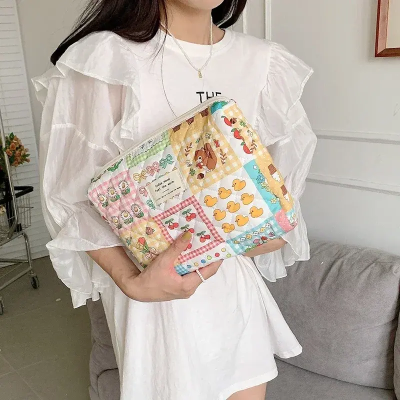 Baby Diaper Bag Cartoon Print Nappy Bag Zipper Handbag Carry Pack Travel Outdoor Diaper Storage Bag Multi Functional Storage Bag