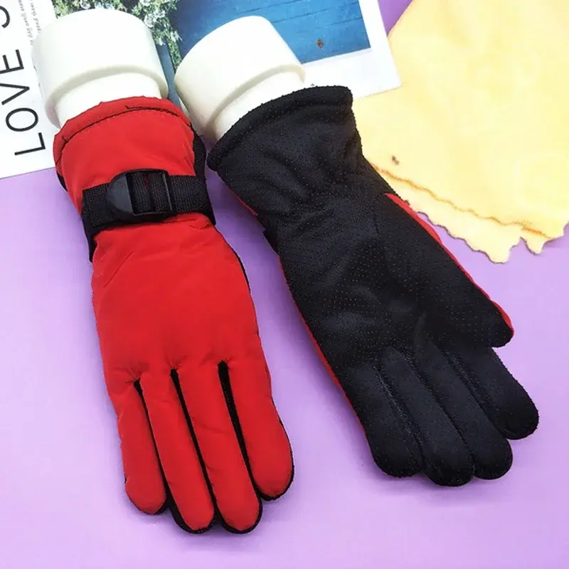 Kids Gloves Waterproof Outdoor Full Finger Thermal Gloves Children Winter Snow Mittens for for 3-13 Years Old Boy Girl