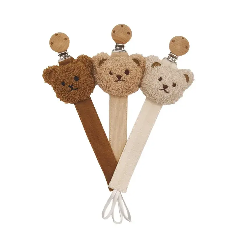 Baby Pacifier Chain Clips Holders Anti-drop Chain Cartoon Stuffed Bear Teething Clips Teether Toy Soother Pacifier Strap