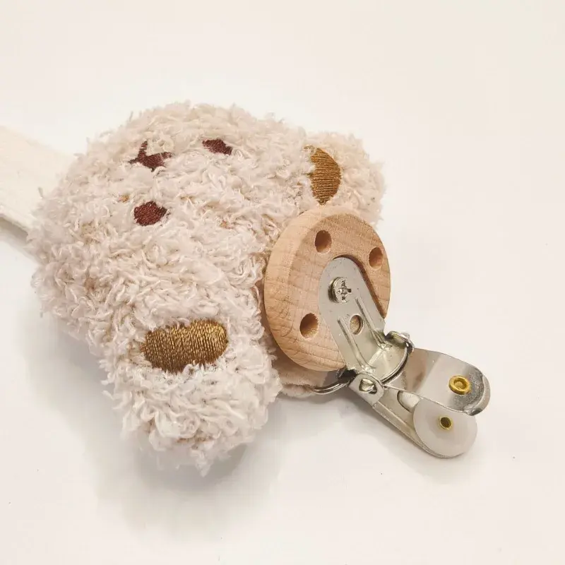 Baby Pacifier Chain Clips Holders Anti-drop Chain Cartoon Stuffed Bear Teething Clips Teether Toy Soother Pacifier Strap