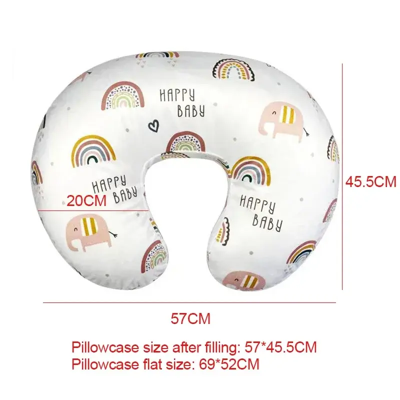 Baby Nursing Pillow Cover Cartoon Breastfeeding Pillow Slipcover Ultra Soft Snug Fits On Newborn Nursing Pillow