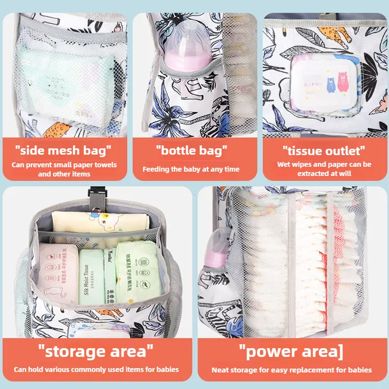 Baby Diaper Hanging Organizer Diaper Stacker for Changing Table Crib Hanging Classified Storage Bag Organizer Gifts for Newborn