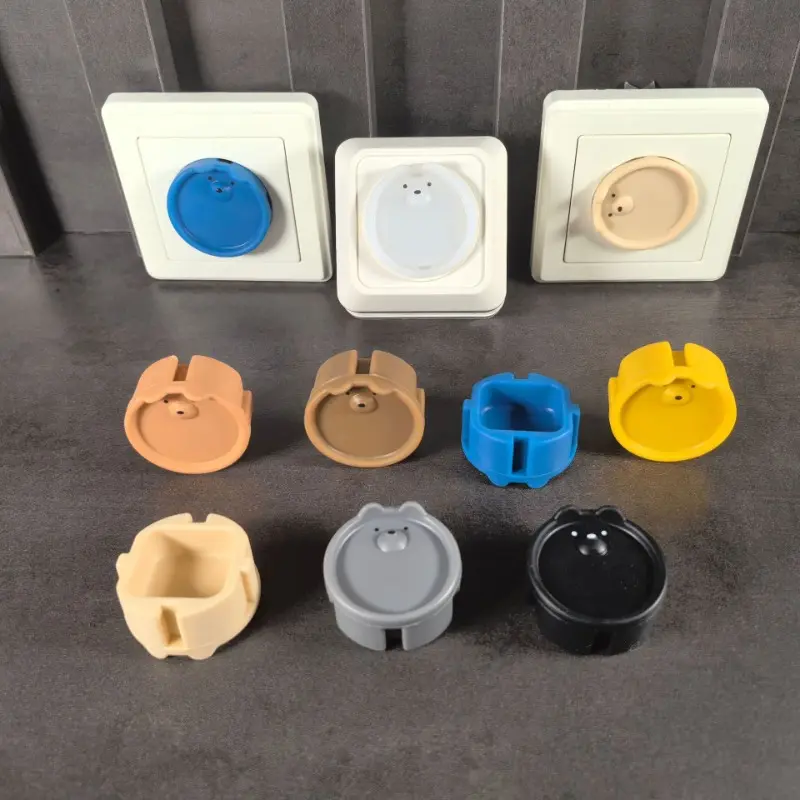 5Pcs Baby Safety Protection Socket Protective Cover Cute Cartoon Children Electric Shock Prevention Dust Protection Cover