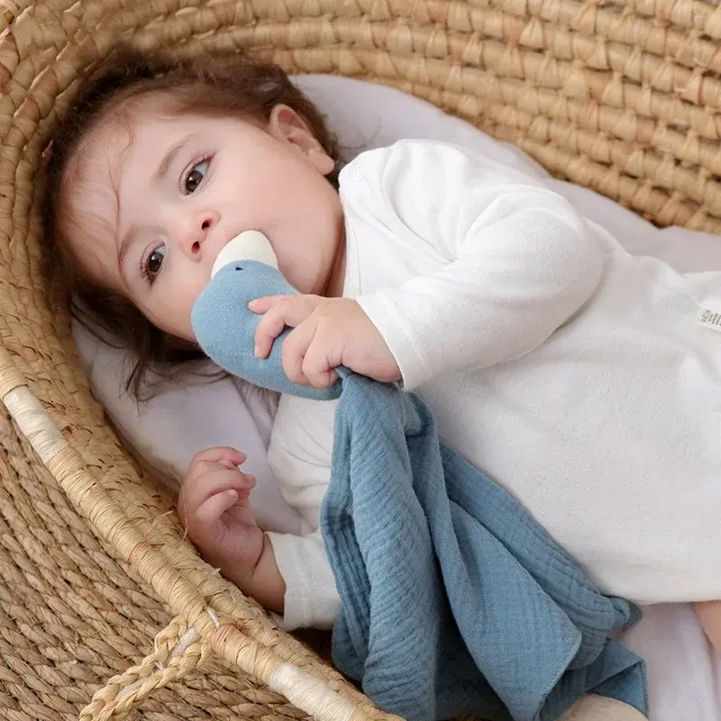 Baby Soother Appease Towel Bib Soft Animal Goose Doll Teether Infants Comfort Sleeping Nursing Cuddling Blanket Toys
