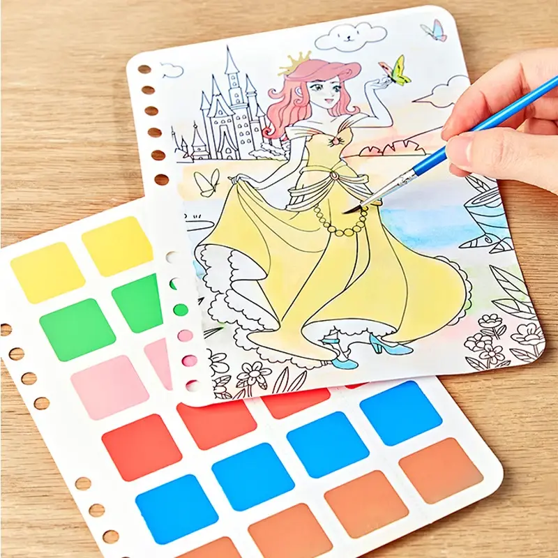 Children Fabric Poking Art DIY Puzzle Puncture Painting Kit Craft Toys Princess Poke Board Stickers Birthday Gifts For Kids Girl