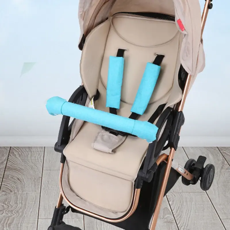 Stroller Armrest Cover Fence Protector Baby Safety Stroller Seat Belt Shoulder Cover Accessories Cotton Gauze Guardrail