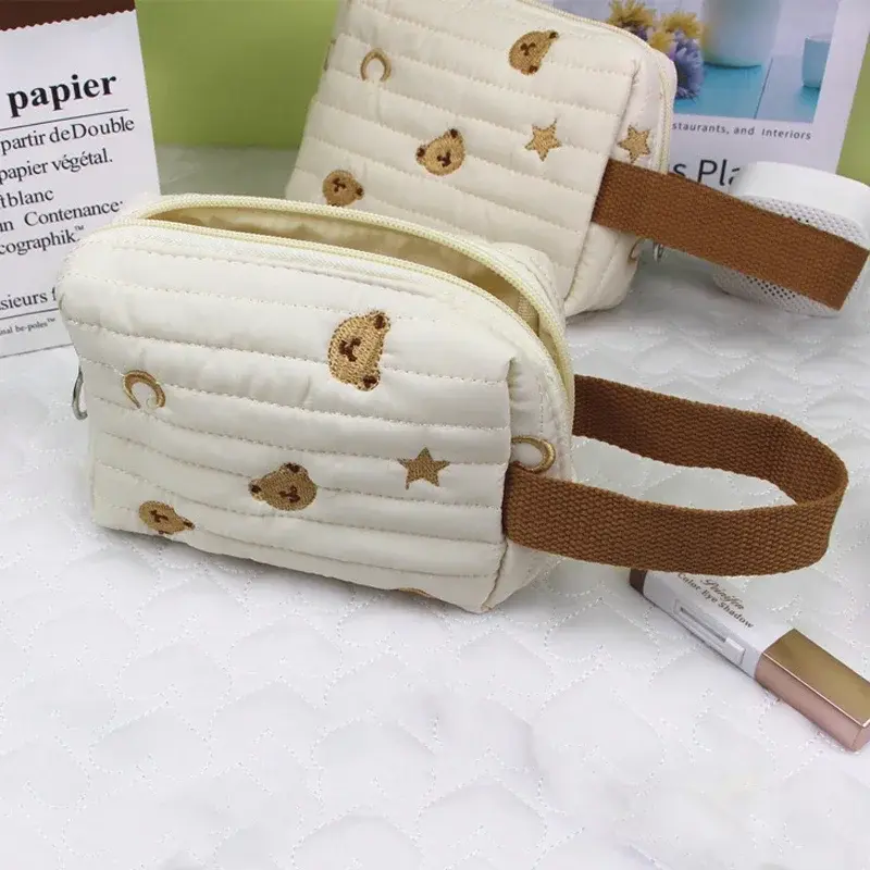 Cute Bear Portable Diaper Pods Reusable Fashion Prints Wet/Dry Cloth Wet Bag Mommy Storage Travel Bag Baby Stroller Bag