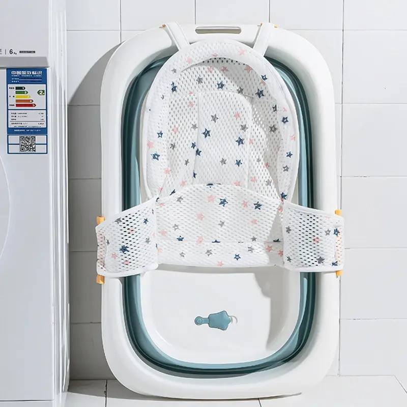 Baby Bath Mat Newborn T-Net Adjustable Newborn Bath Net Bath Protector Bath Accessories Baby Products Foldable Bath And Shower
