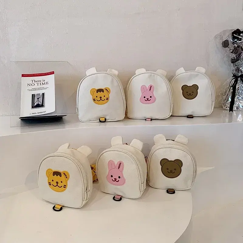 Cute Bear Backpack with Safety Strap for Children Boys and Girls Toddler Backpacks Cartoon Going Out Anti-lost Backpack