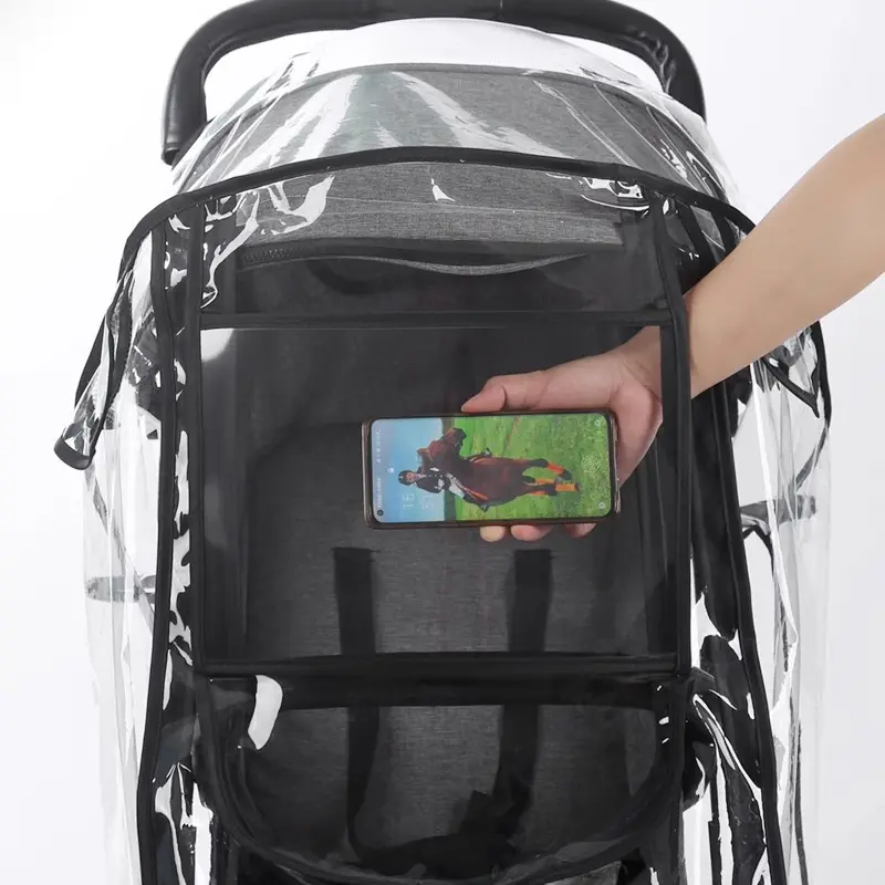 Baby stroller accessories waterproof and rainproof cover transparent windproof and dustproof opened for baby stroller raincoats