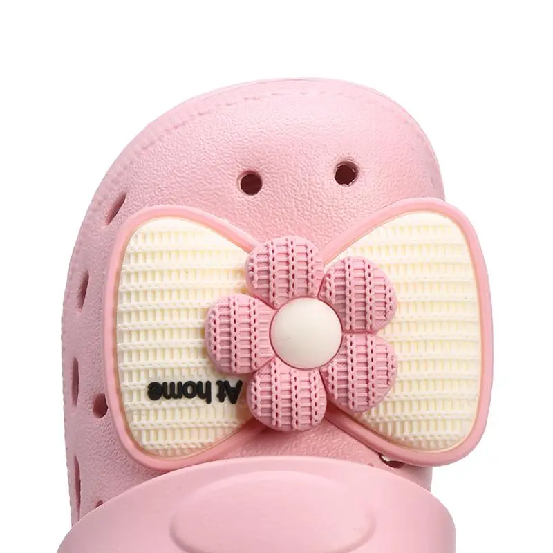 New Children's Slippers Summer Handmade DIY Cartoon Bow Sandals for Girl Flip Flops Non-Slip Garden Beach Shoes