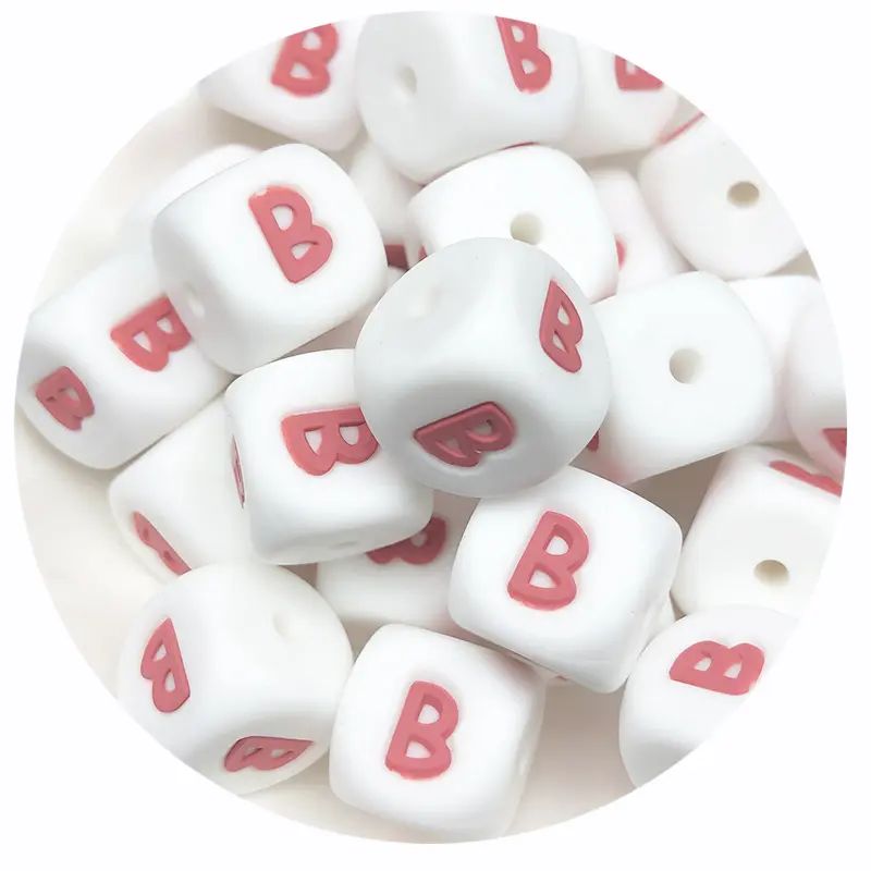 10Pcs New Baby Silicone Letters Beads 12mm Pacifier Letters Alphabet Beads Chew Teething Teethers Nursing Gifts BPA Free
