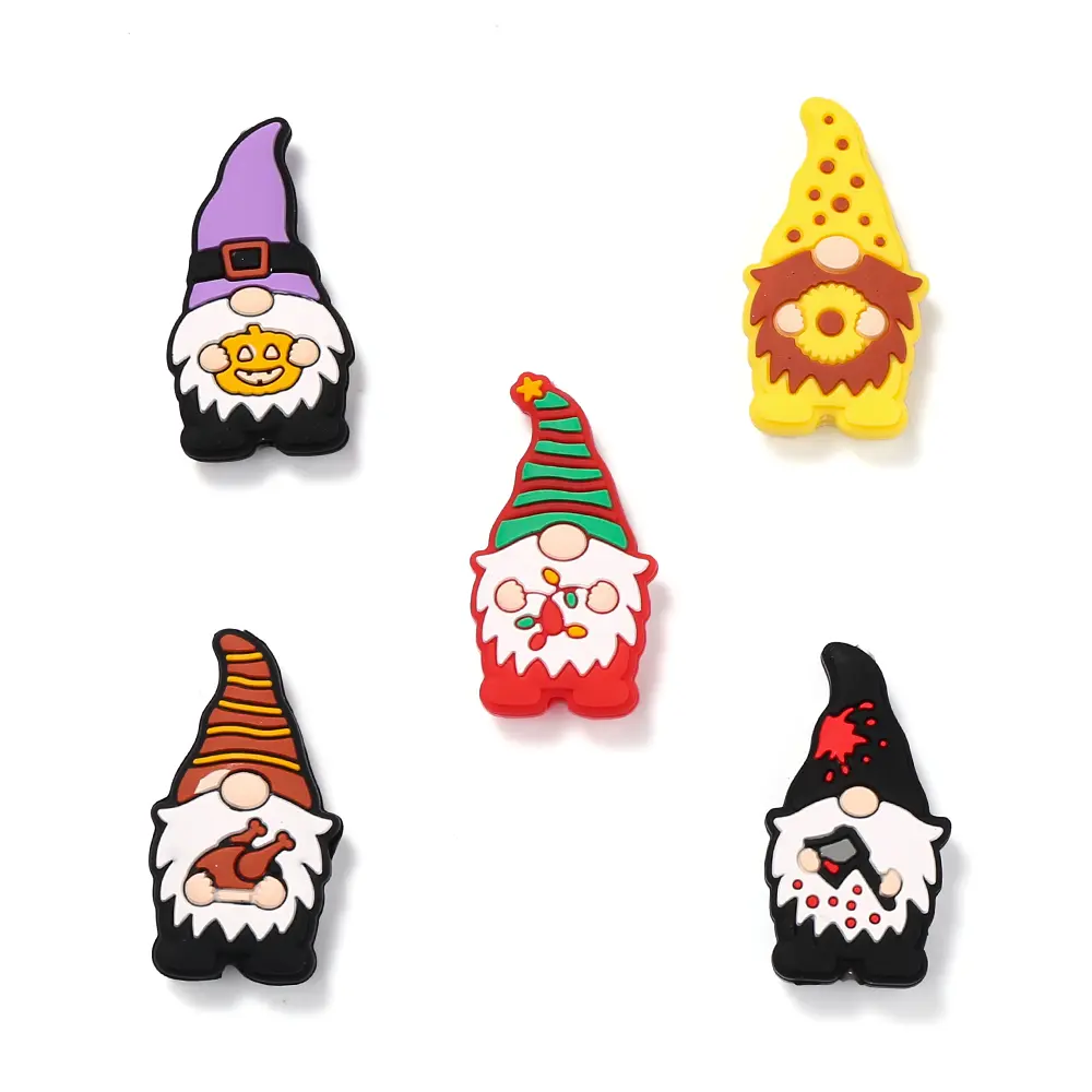 10Pcs Cartoon Silicone Beads Teether Beads Food Grade Newborn Chewing Pacifier Chain Accessories Tooth Toys BPA Free