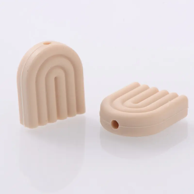 10Pcs Silicone Beads Rainbow Food Grade Teether Beads  For Jewelry Making DIY Necklace Pacifier Chain Accessories