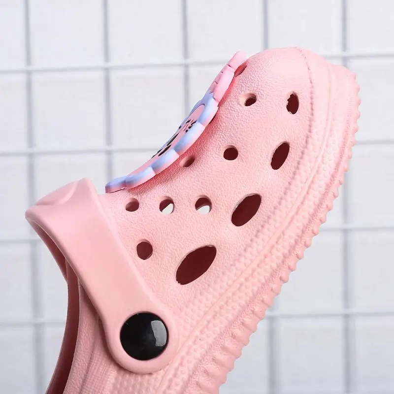 Summer Children's Slippers Cartoon Boys Girls Hole Shoes Comfortable Soft Flat Sandals Preschool Garden Shoes Beach Slippers