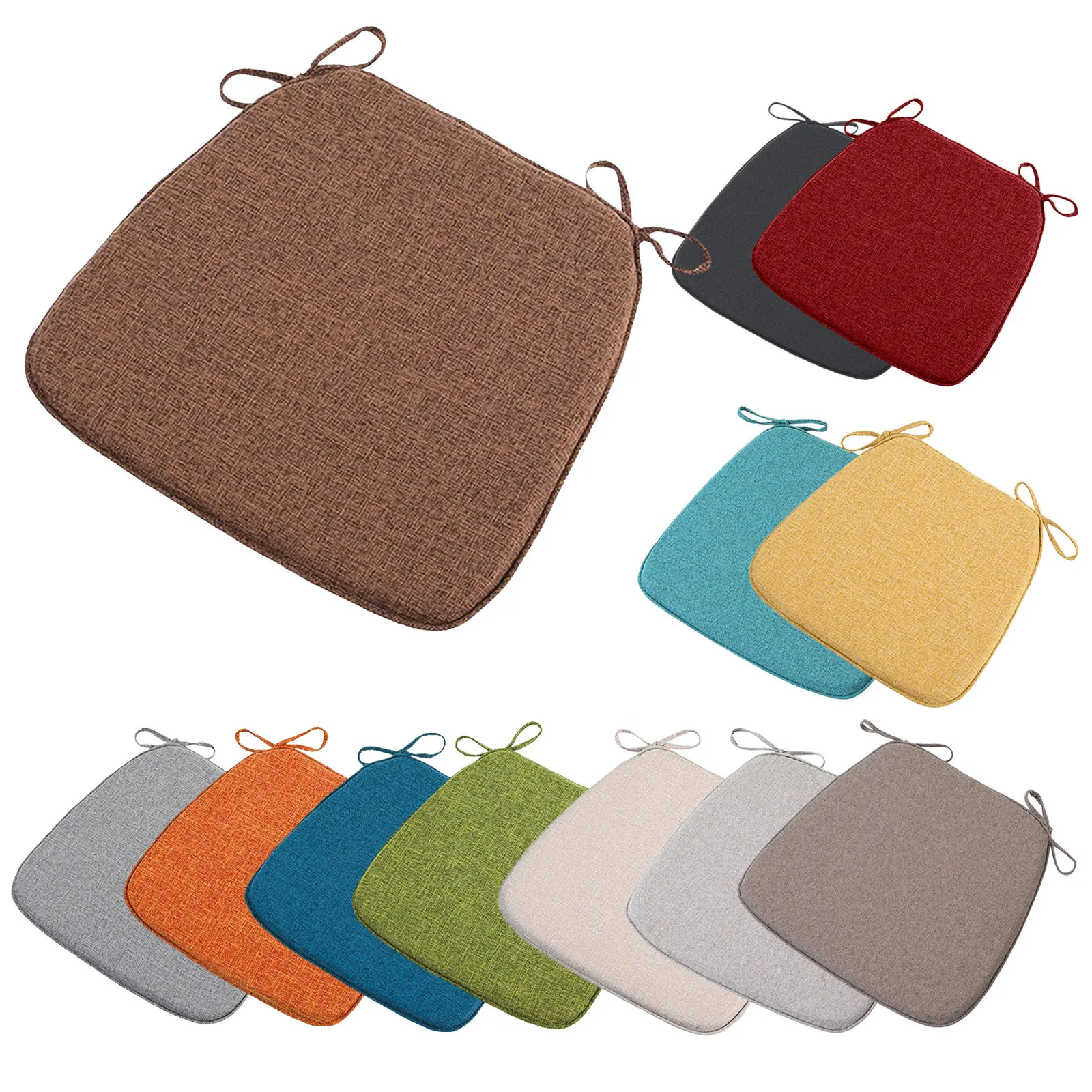 Chair Pads Non-Slip Seat Cushions Soft Chair Pad with Ties Horseshoe Seat Cushion For Dining Room/Office/Hotel/Garden Chairs