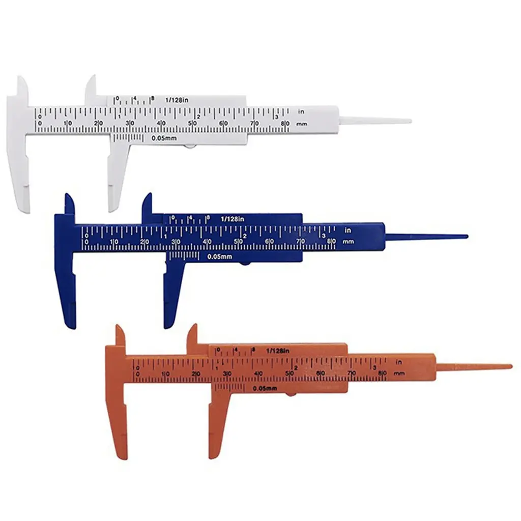 0-80mm Mini Plastic Sliding Vernier Caliper Gauge Measure Tool Ruler Micrometer Hand Tool