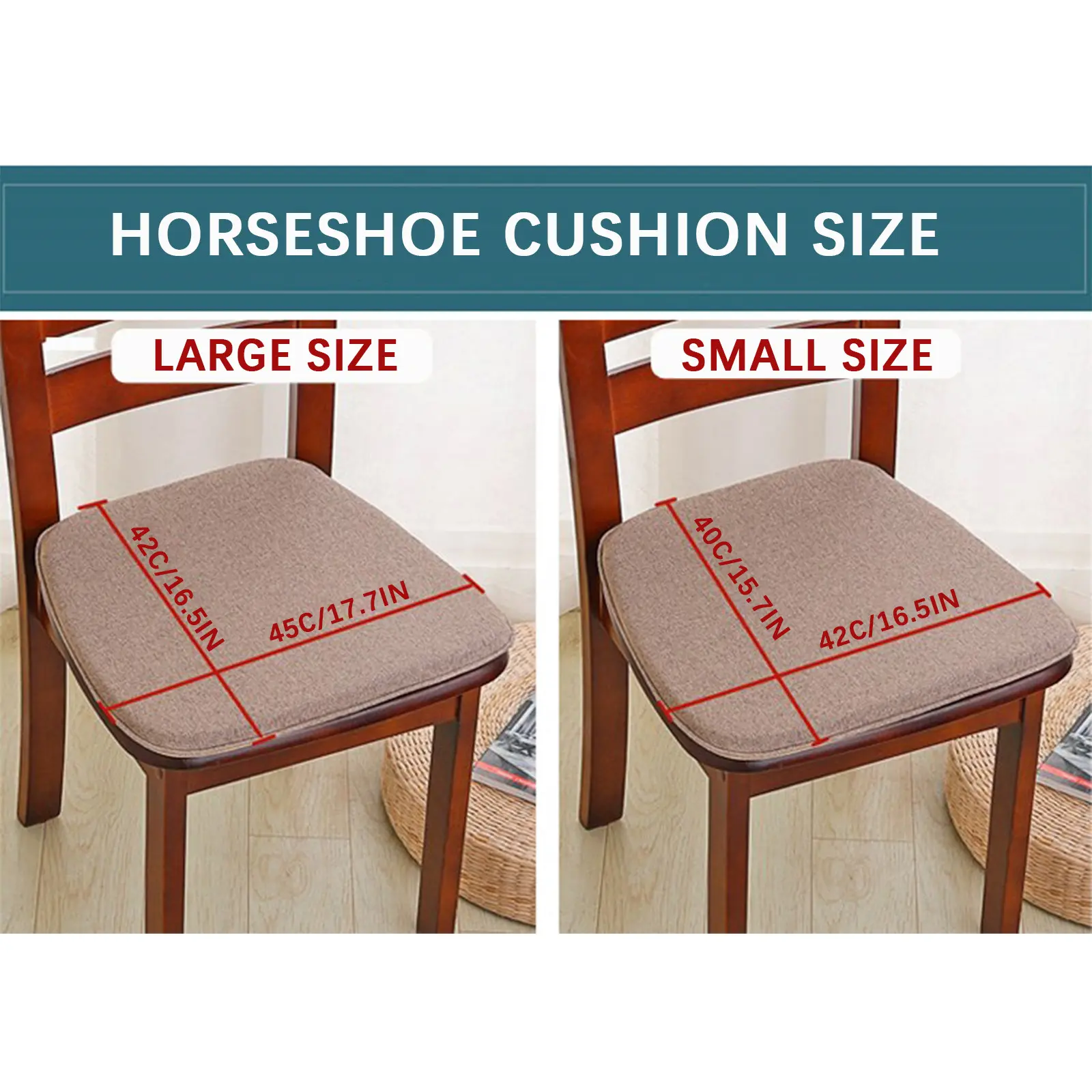 Chair Pads Non-Slip Seat Cushions Soft Chair Pad with Ties Horseshoe Seat Cushion For Dining Room/Office/Hotel/Garden Chairs