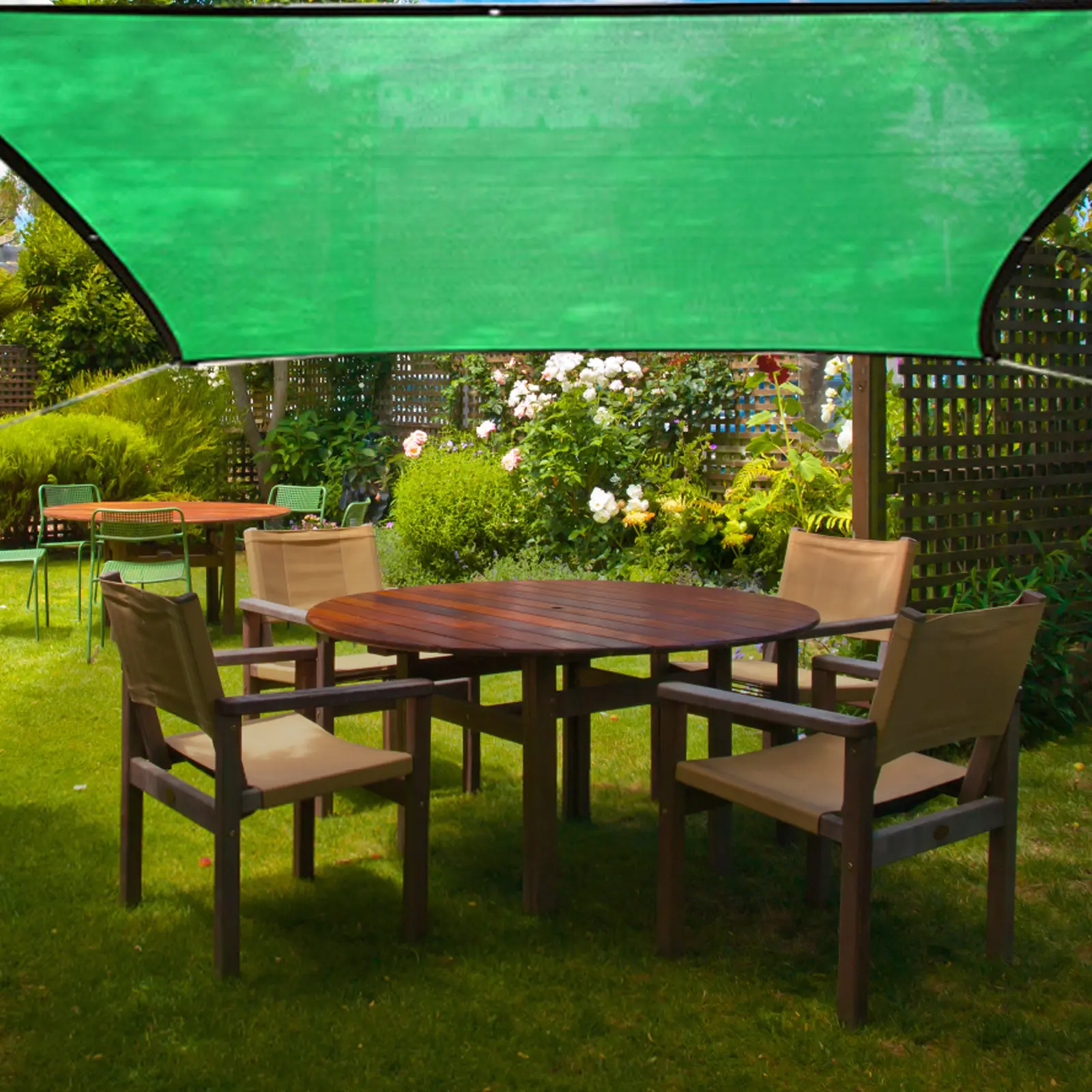 Dark Green Waterproof Sun Shade Sail Square Rectangle Triangle Garden Terrace Canopy Pool Shade Camp Hiking Yard Awning