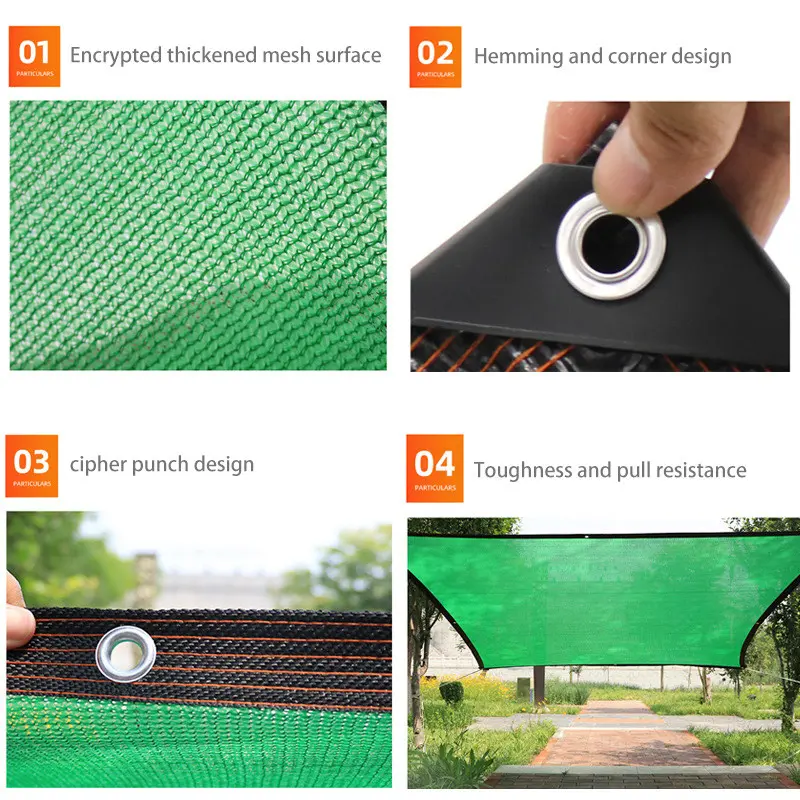 Dark Green Waterproof Sun Shade Sail Square Rectangle Triangle Garden Terrace Canopy Pool Shade Camp Hiking Yard Awning