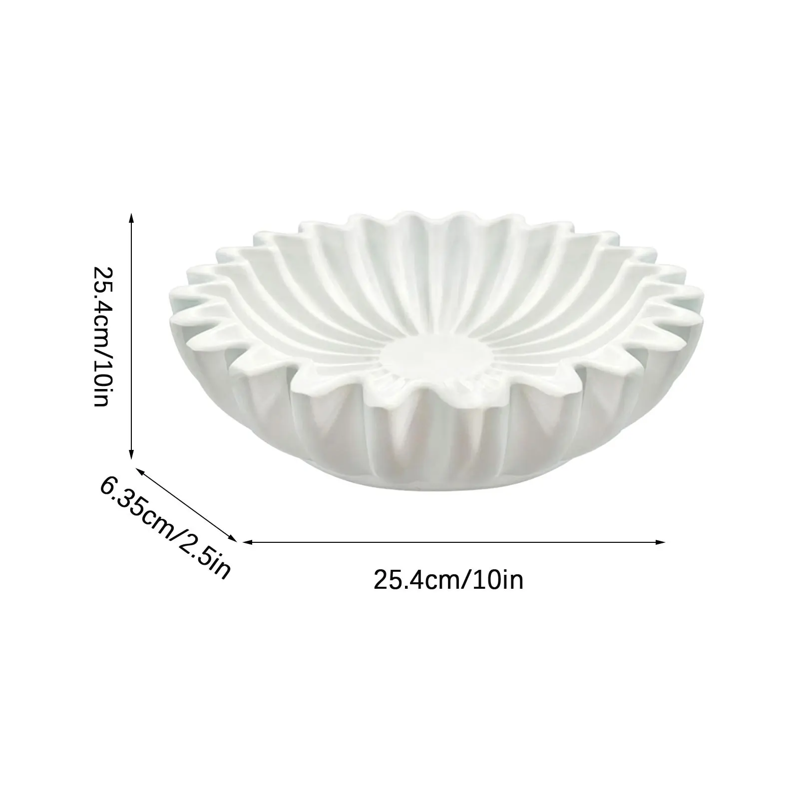 Groove Ruffle Edge Decorative Bowl Living Room Shaped Coffee Table, Bookshelf and Console Table Shaped Home Decoration