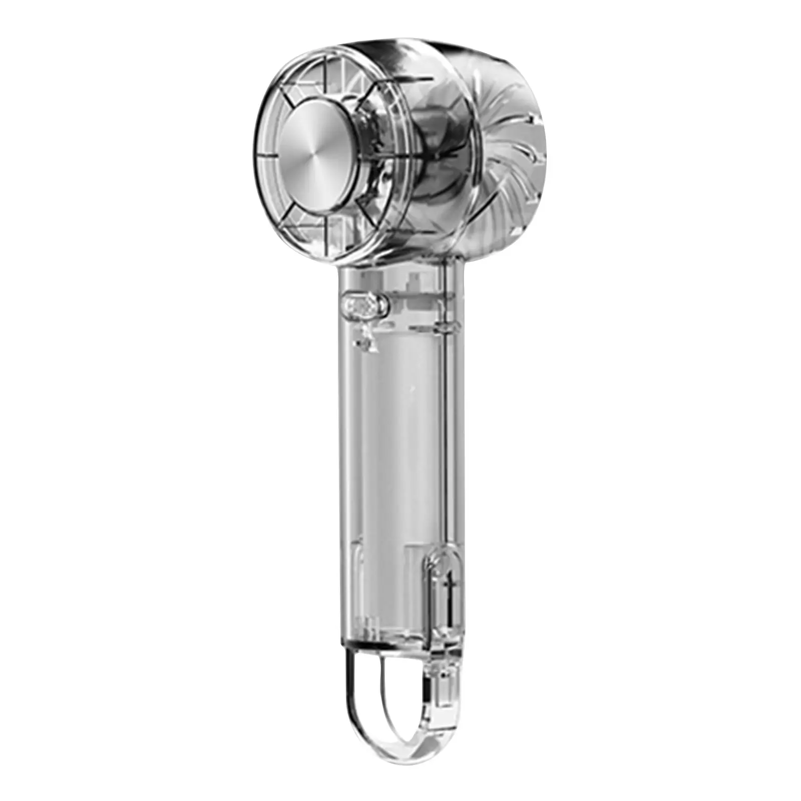 New Transparent Portable Handheld Turbo Fan Rechargeable Cooling Handheld Fans 3 Speeds Adjustment for Travel Outdoor Trip Beach