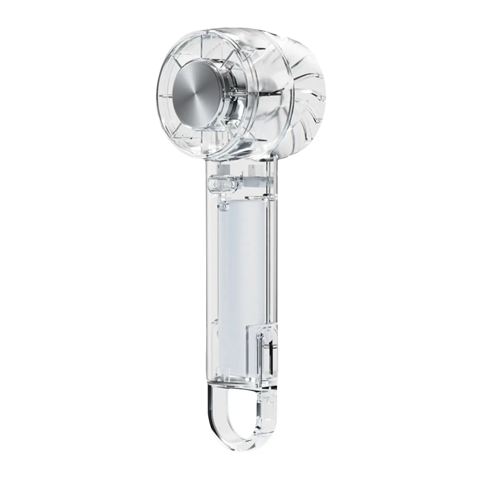 New Transparent Portable Handheld Turbo Fan Rechargeable Cooling Handheld Fans 3 Speeds Adjustment for Travel Outdoor Trip Beach