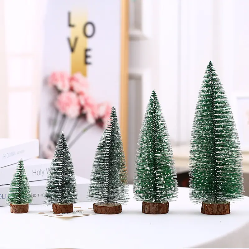 New 1pcs Mini Christmas Tree stick white cedar Tabletop adornment small Xmas Tree Christmas Decoration for Home 10/15/20/25/30cm