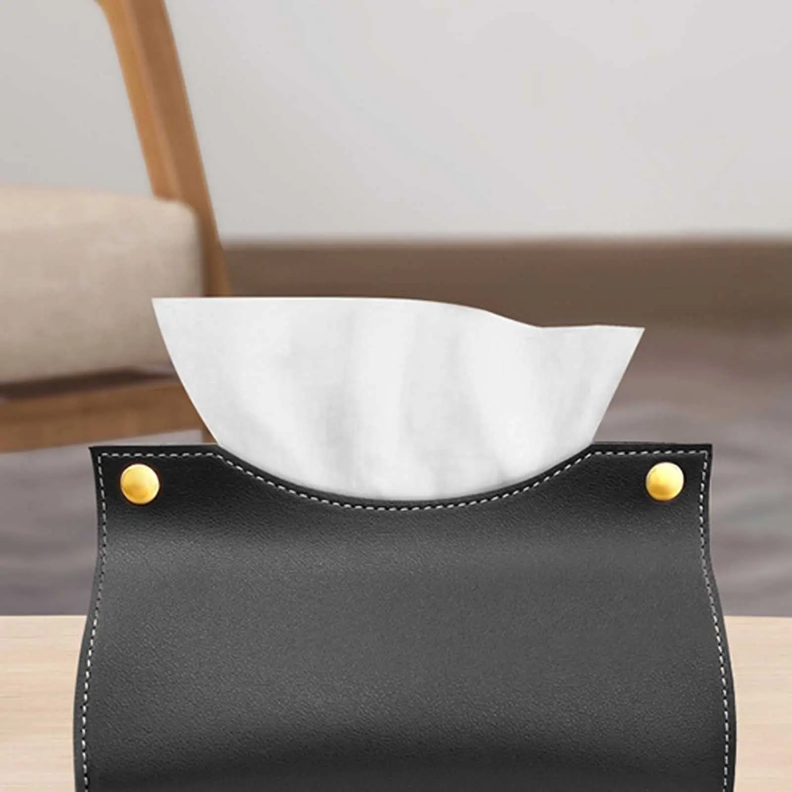 Tissue Box Holder Home Living Room Coffee Table Desktop Simple Napkin Box Kitchen Storage Paper Box PU Leather Organizers