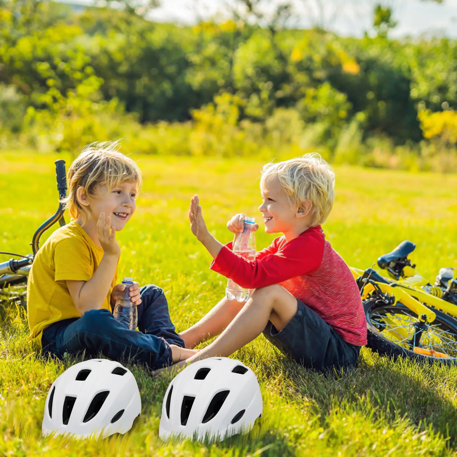 Kids Cycling Helmet Adjustable Bicycle Helmet with Taillights Scooter Helmet Lightweight for Skateboard Balance Bike