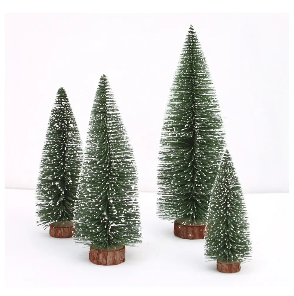 New 1pcs Mini Christmas Tree stick white cedar Tabletop adornment small Xmas Tree Christmas Decoration for Home 10/15/20/25/30cm
