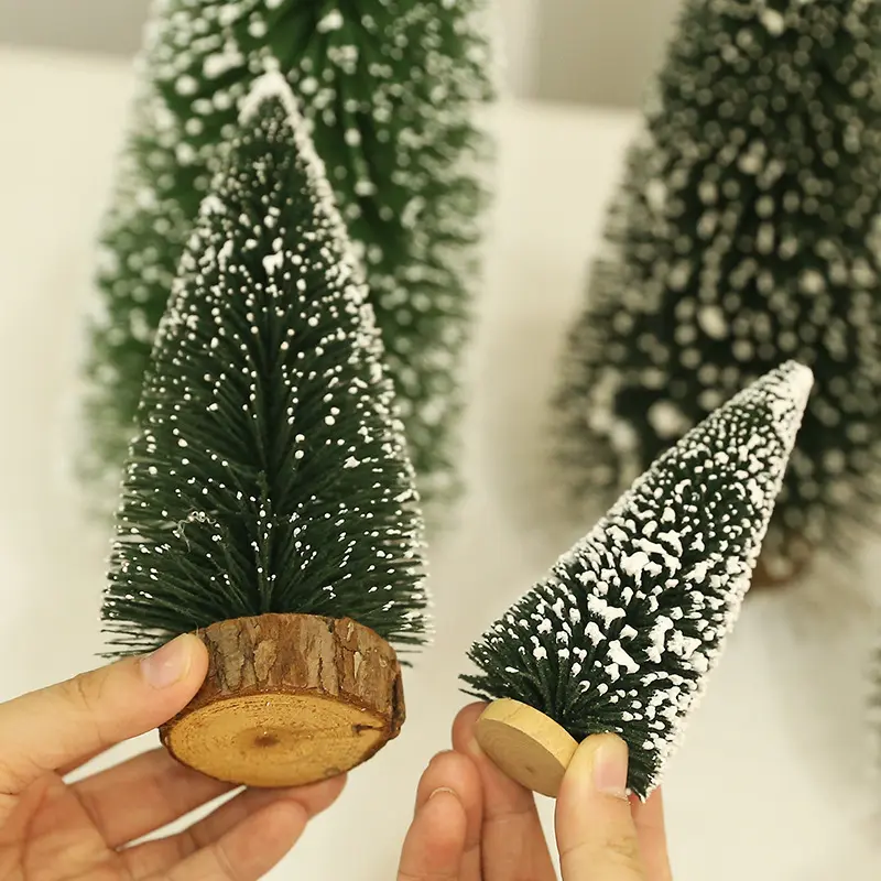 New 1pcs Mini Christmas Tree stick white cedar Tabletop adornment small Xmas Tree Christmas Decoration for Home 10/15/20/25/30cm