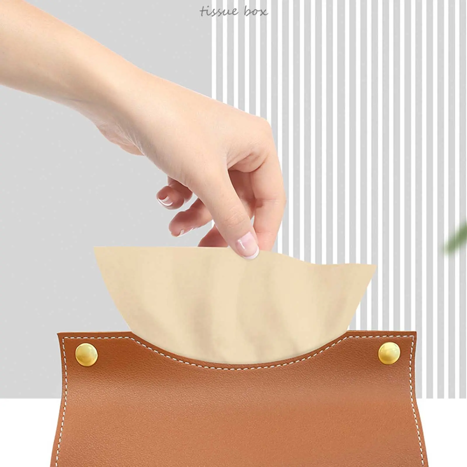 Tissue Box Holder Home Living Room Coffee Table Desktop Simple Napkin Box Kitchen Storage Paper Box PU Leather Organizers
