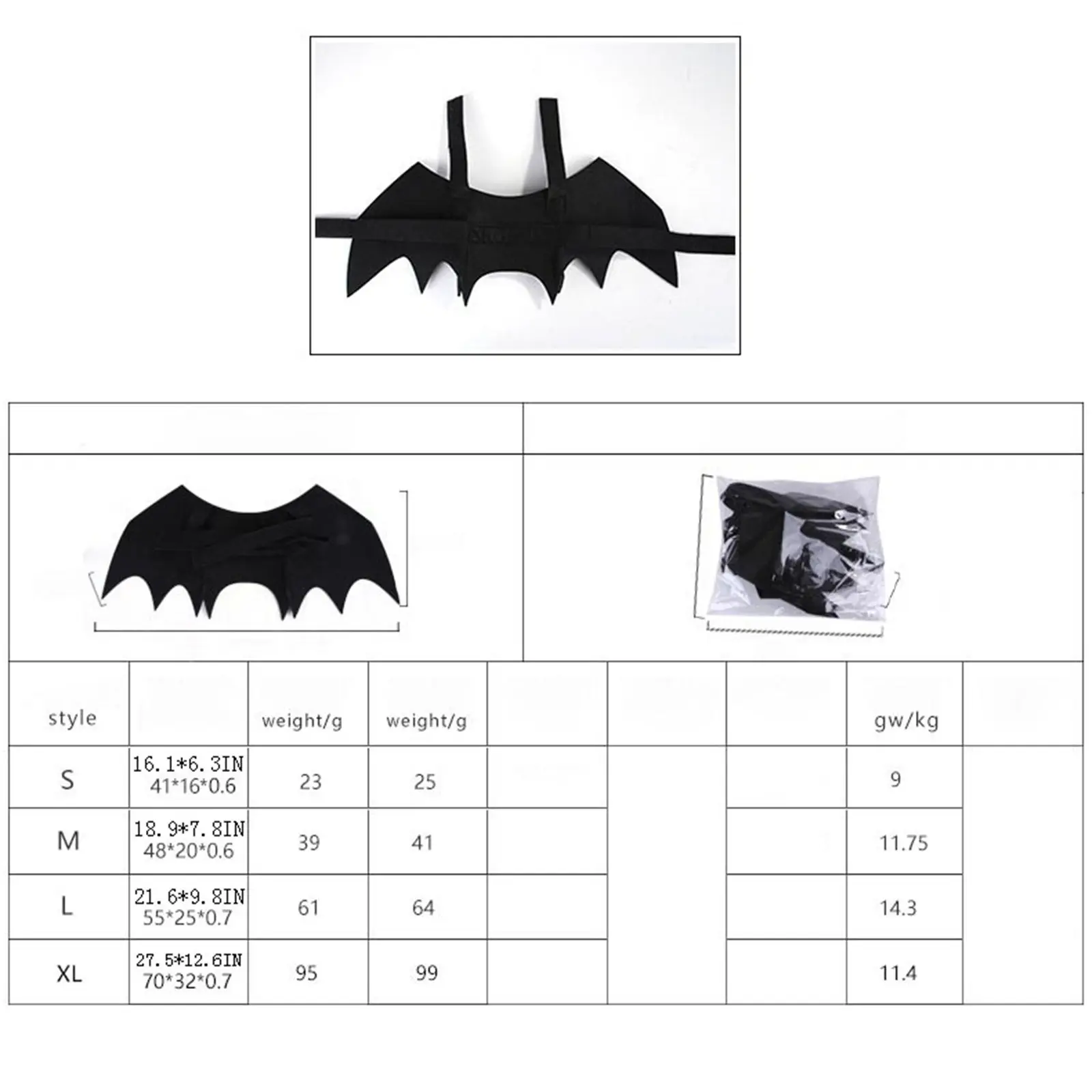 Halloween Cute Pet Clothes Black Bat Wings Harness Costume Cosplay Cat Dog Halloween Party for Pet Supplies