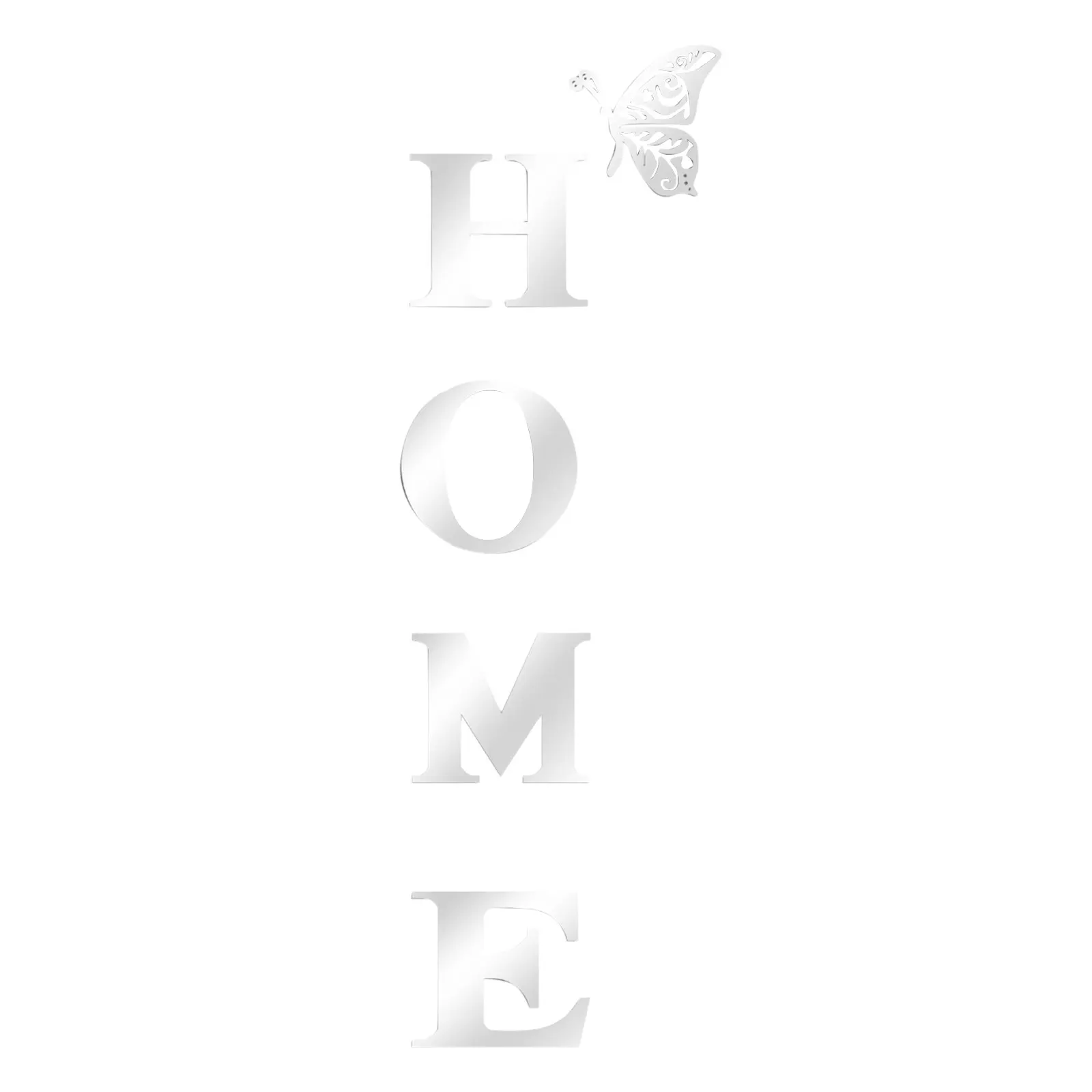 New Butterfly Home English Letter Wall Stickers Mirrors Acrylic Self Adhesive Detachable Wall Stickers Modern Home Decoration