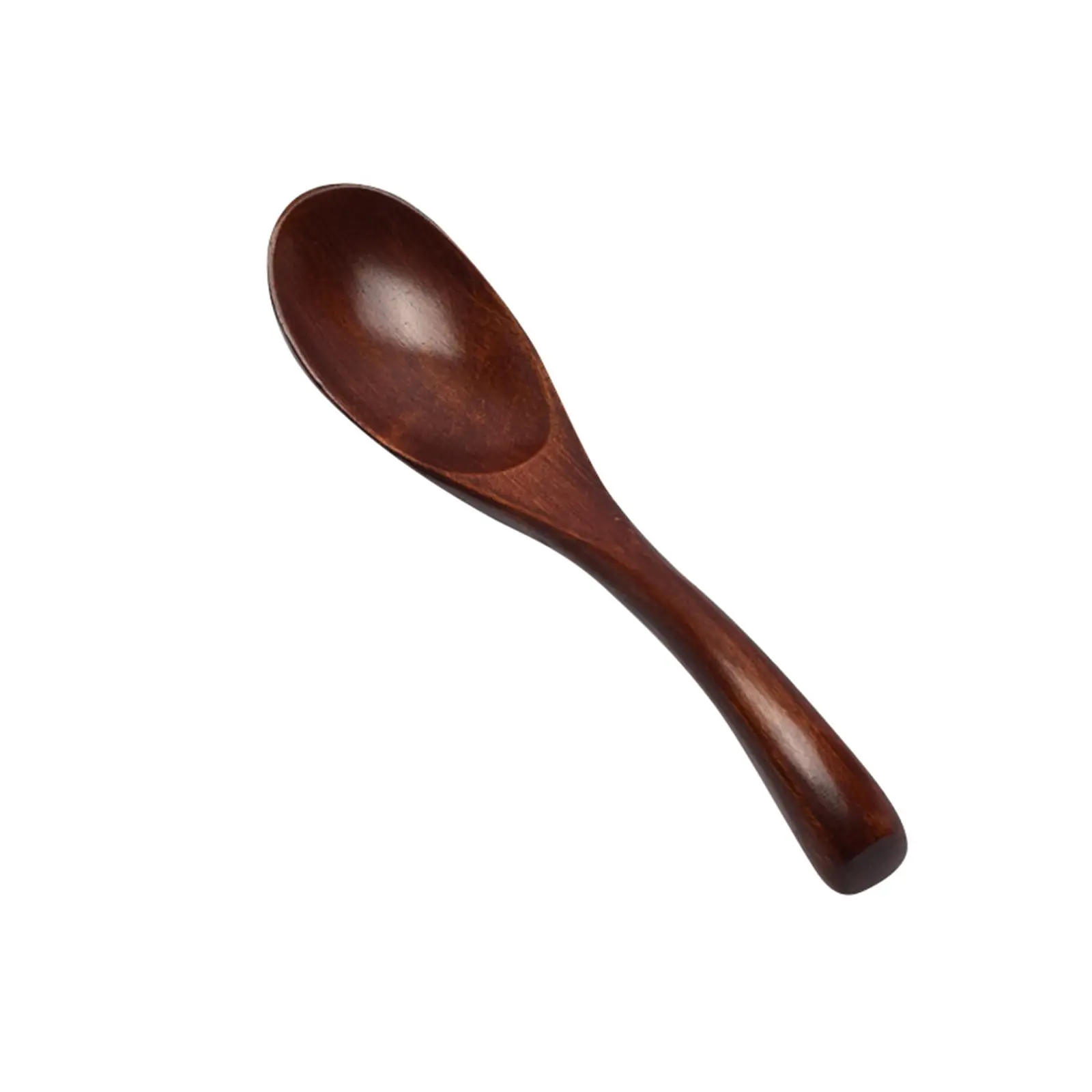 Japanese Wooden Spoon Long Handle Ramen Spoon Baby Eating Spoon Drinking Porridge Spoon Household Wood Tableware Round Spoon