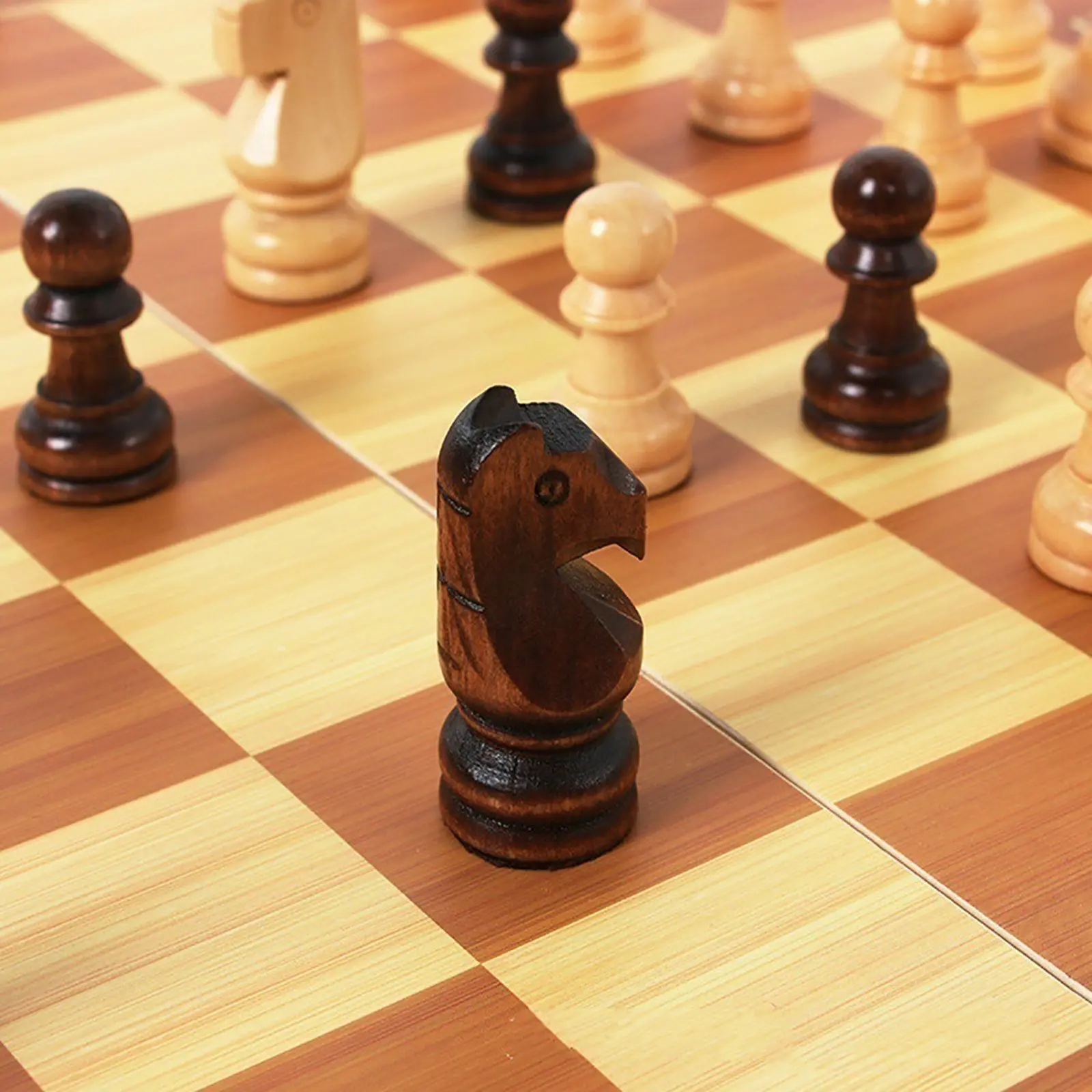 Chess Set Top Grade Wooden Folding Big Traditional Classic Handwork Solid Wood Pieces Walnut Chessboard Children Gift Board Game