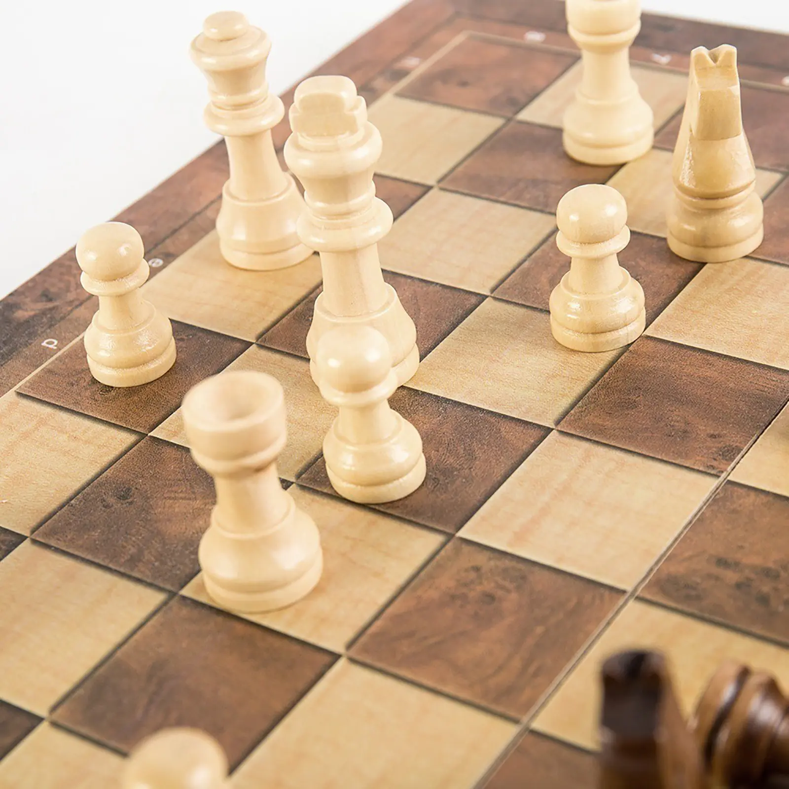 Chess Set Top Grade Wooden Folding Big Traditional Classic Handwork Solid Wood Pieces Walnut Chessboard Children Gift Board Game