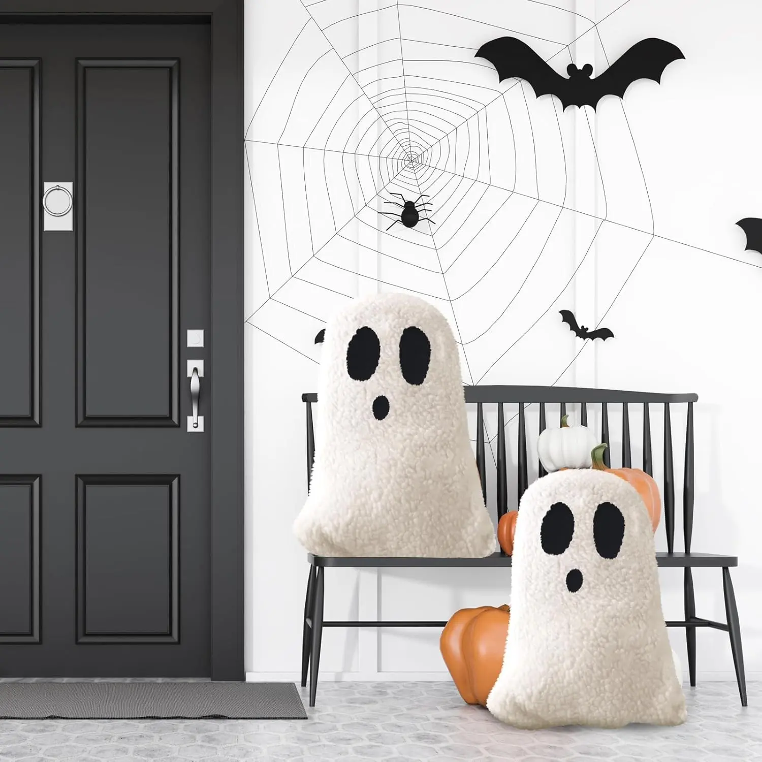 Halloween Ghost Pillow Plush Ghost Throw Pillow Halloween Decorative Gift Pillow Cushion Gift Sofa Bedroom Decor Sleep Cushion