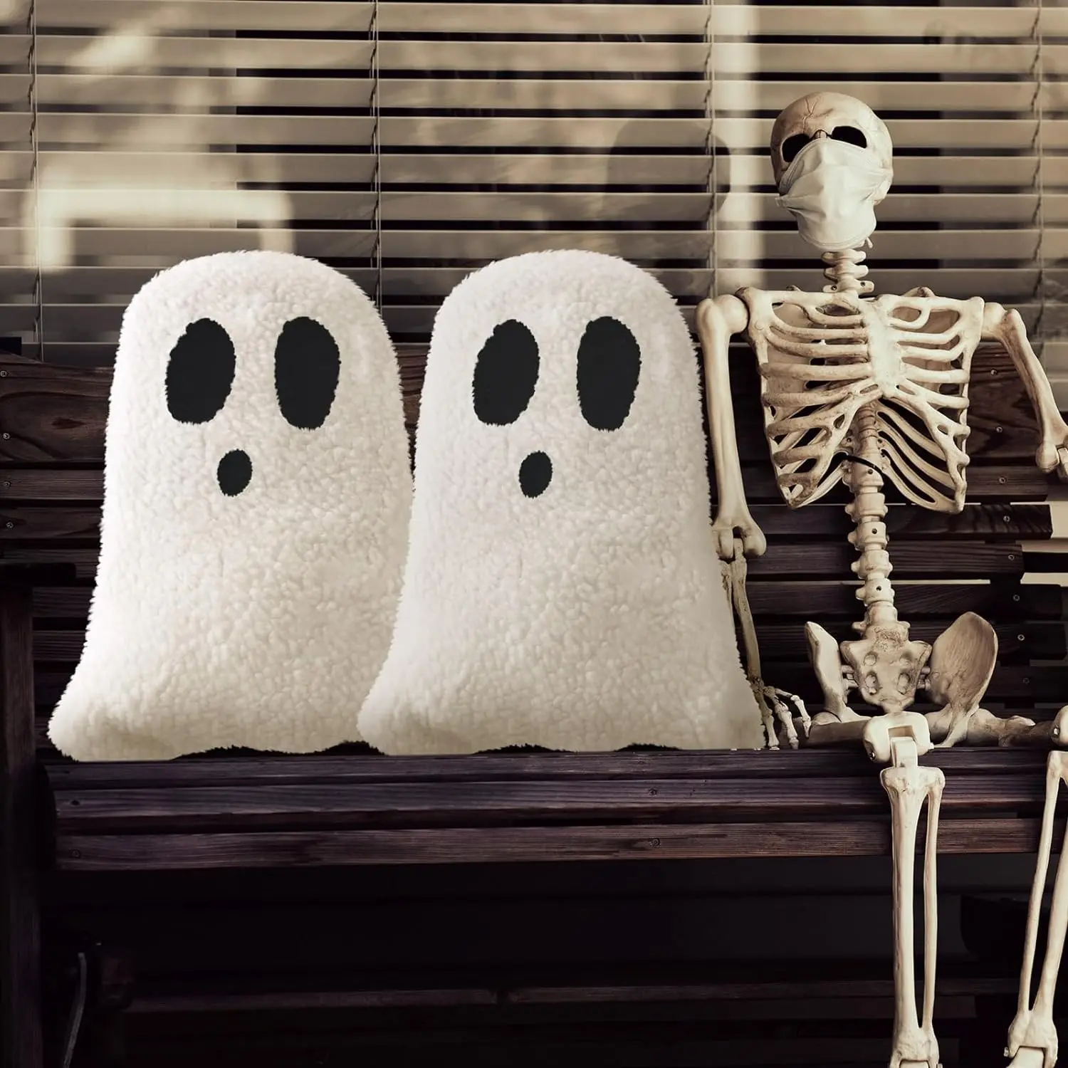 Halloween Ghost Pillow Plush Ghost Throw Pillow Halloween Decorative Gift Pillow Cushion Gift Sofa Bedroom Decor Sleep Cushion