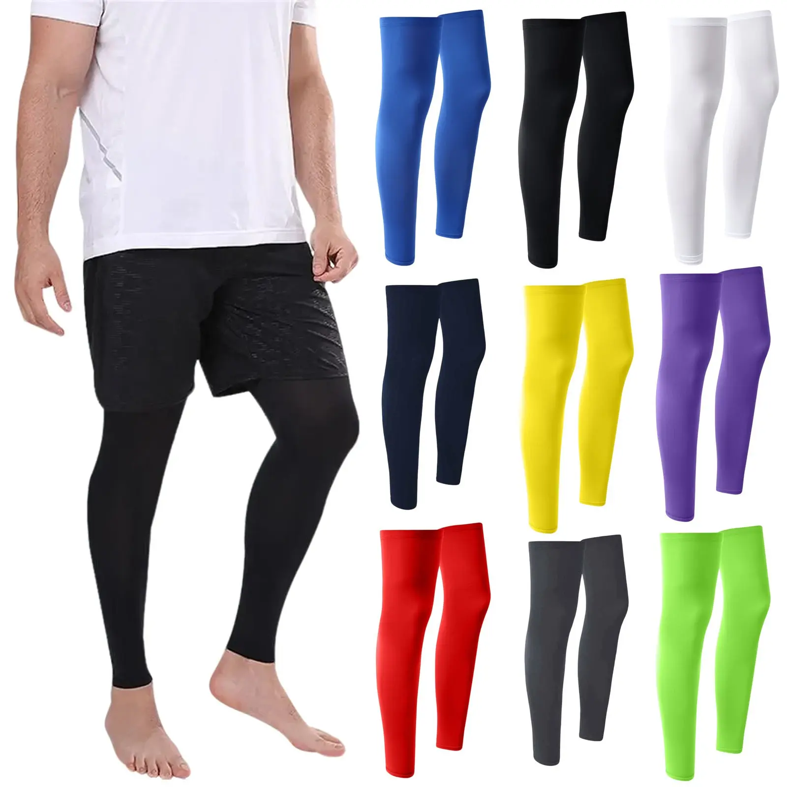 SUmmer Anti-uv Sun Protection Cycling Leg Sleeves Silk Ice Breathable Cover Bike Racing MTB Leg Sleeve For Man Woman