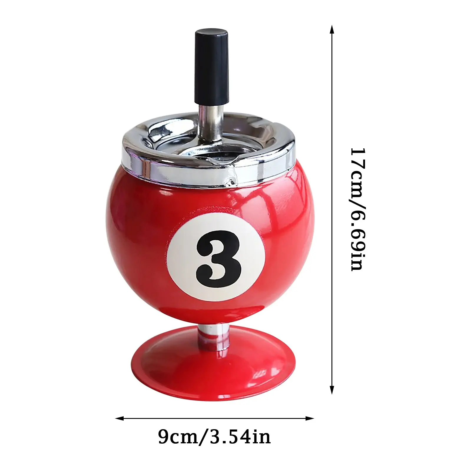 Ashtray Billiard Ashtray with Lid Windproof Automatic Extinguishing Decorative Ashtray for Home Restaurant KTV Bar Cigar Ashtray