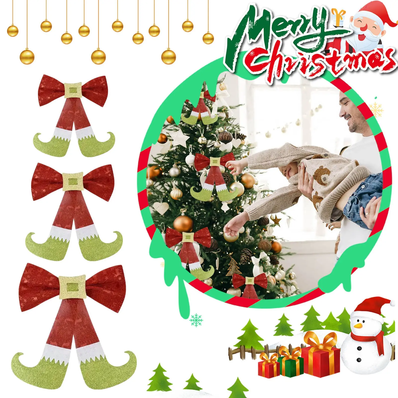 Newest Christmas Tree Bows Snowflake Elf Big  Large Holiday Toddle Christmas Accessories