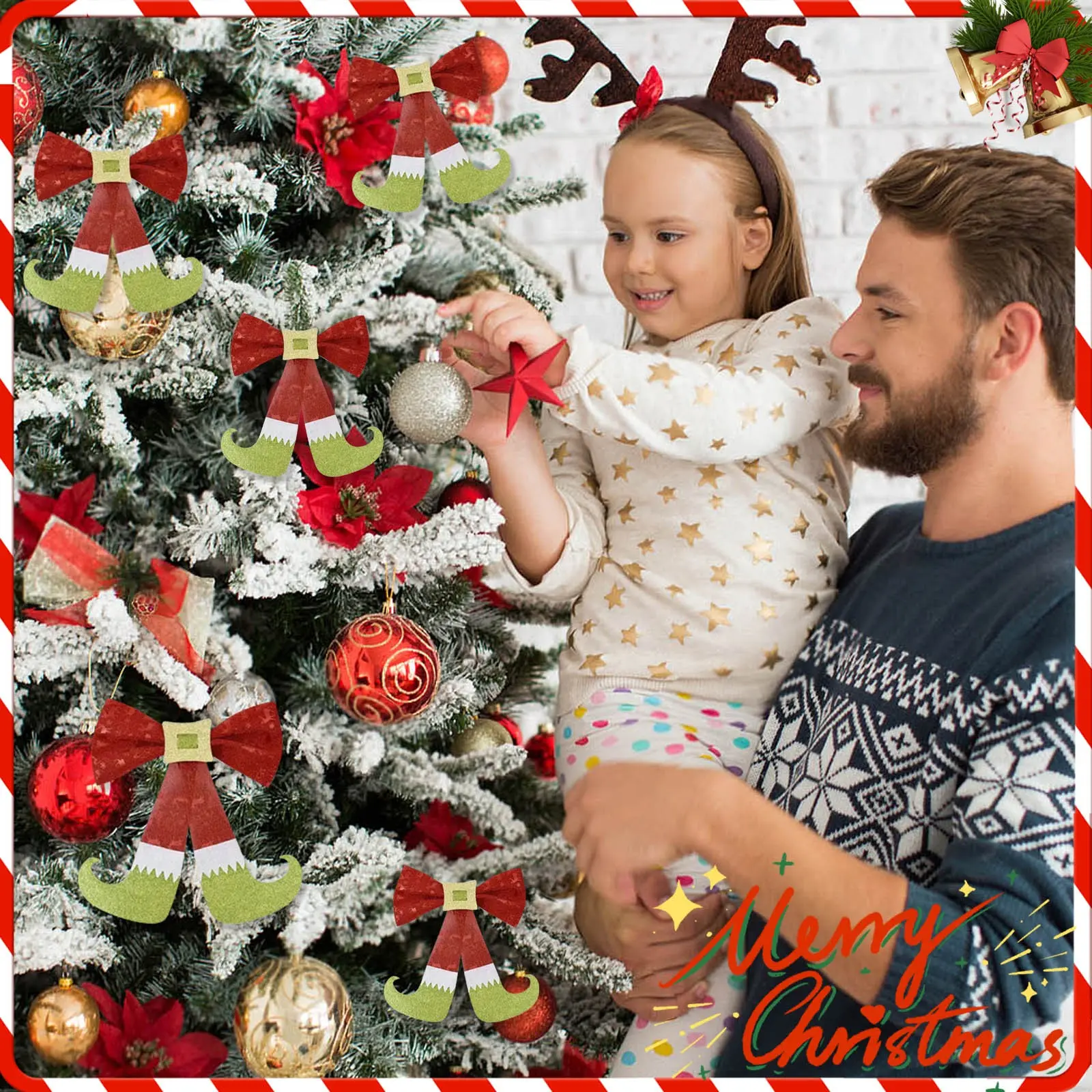 Newest Christmas Tree Bows Snowflake Elf Big  Large Holiday Toddle Christmas Accessories