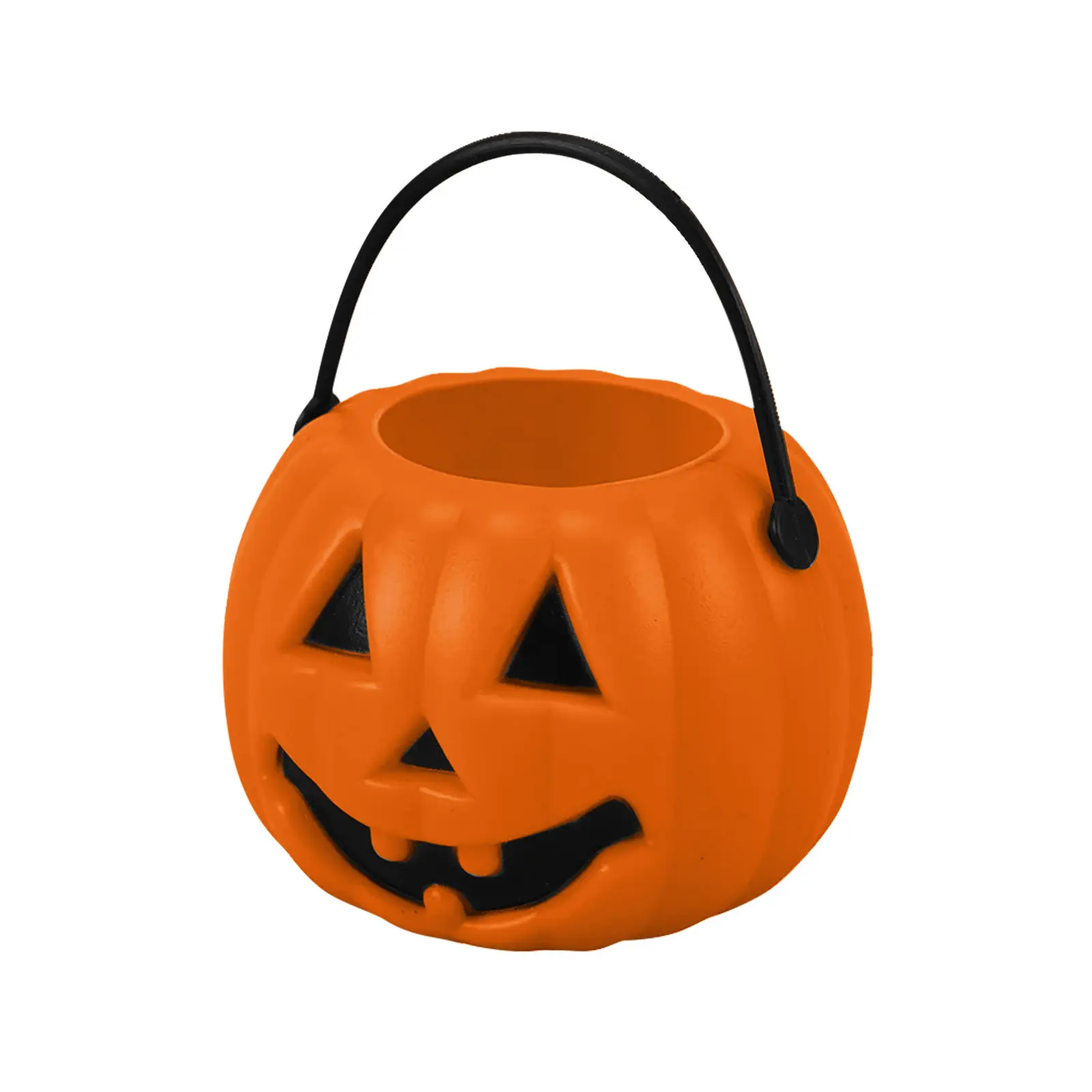 24pcs Halloween Pumpkin Bucket Portable Plastic Candy Basket Trick Or Treat Kids Gift Packaging Halloween Party Decor Supplies
